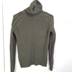Lauren Ralph Lauren Sweater Womens Turtleneck Cableknit Chunky Heavy Cotton